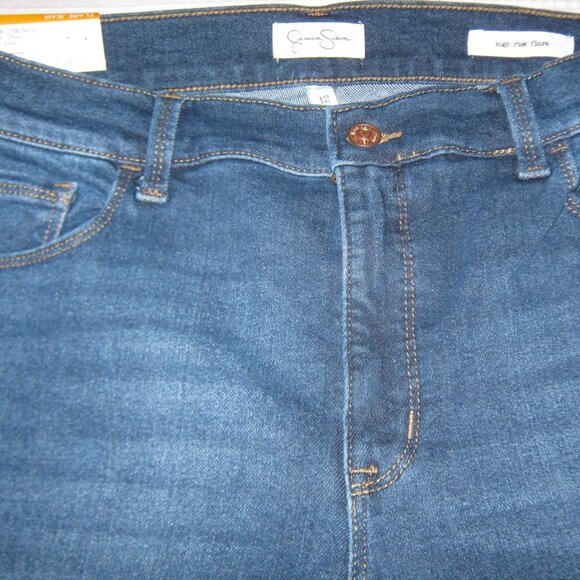 Jessica Simpson Women's High Rise Flare Jean Flare Leg Opening Copper Rivets 12 - Picture 4 of 6